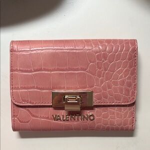 Valentino Pink Croc-Embossed Women's Wallet